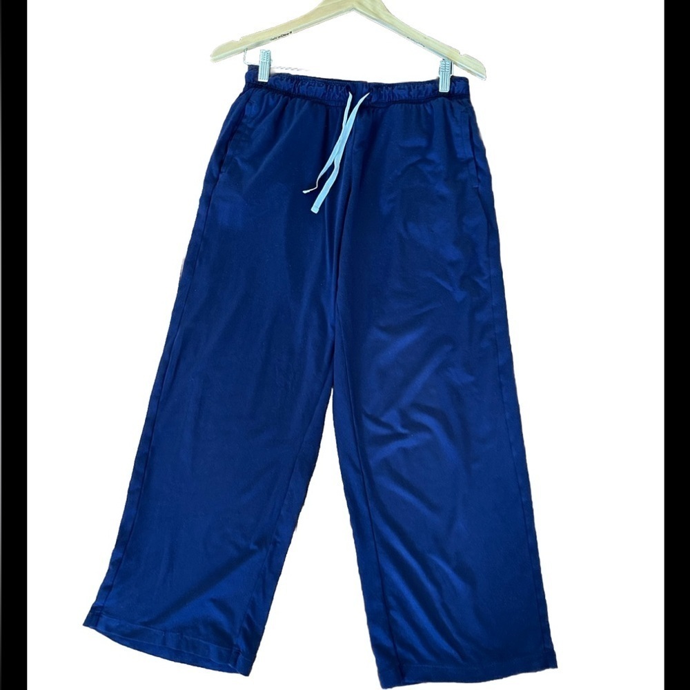 DKNY Pajama Lounge Pants Wide Leg Size S color Blue Super Soft draw string
